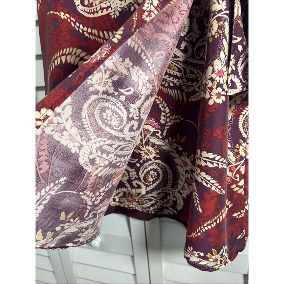 Talbots 100% Silk Paisley Floral A-Line Tie Belt Wrap Skirt Size 12 - Picture 11 of 11